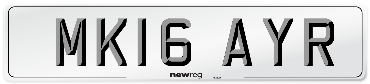 MK16 AYR Number Plate from New Reg